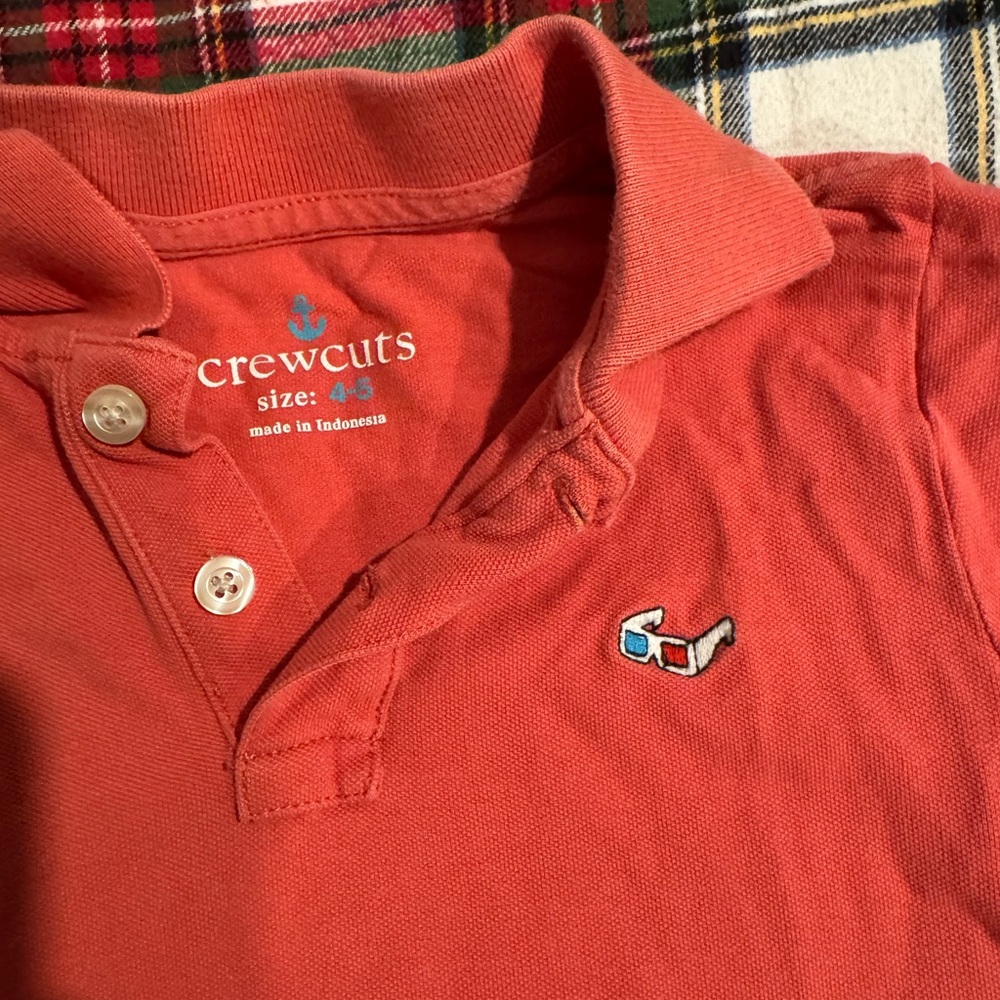 Crew Cuts polo shirt with 3D glasses logo size 4-5T